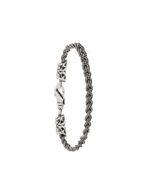 Emanuele Bicocchi sterling silver chain plait bracelet
