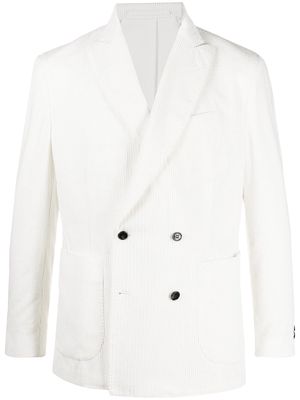 Mackintosh double-breasted corduroy blazer - White