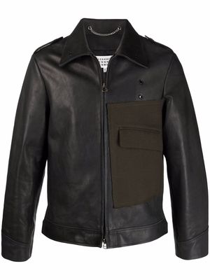 Maison Margiela leather sports jacket - Black