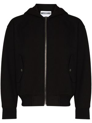 Moschino hooded zip-up bomber jacket - Black