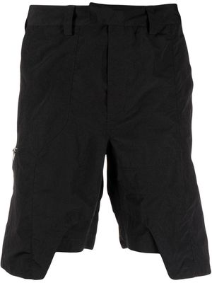 HELIOT EMIL asymmetric straight-leg shorts - Black