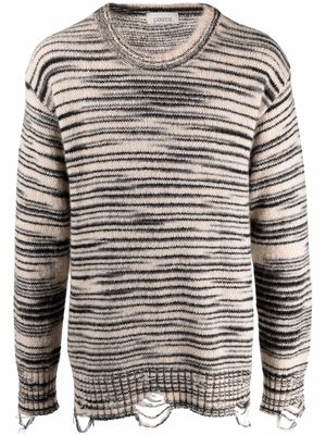 Laneus marl-knit distressed-effect jumper - Neutrals