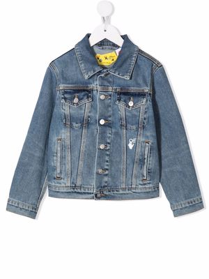 Off-White Kids logo-print denim jacket - Blue