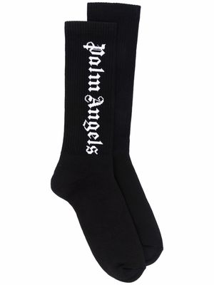 Palm Angels intarsia-logo socks - Black