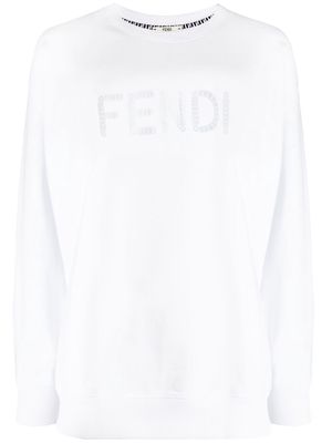 Fendi embroidered logo sweatshirt - White