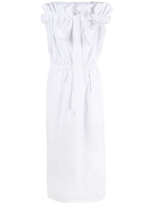 Patou ruffled-neck dress - White