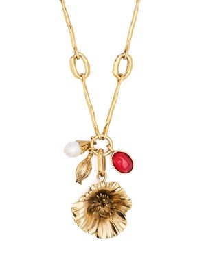 Goossens Talisman poppy flower necklace - Gold