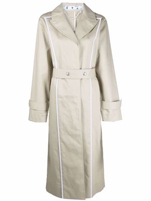 Off-White contrast-trim trench coat - Neutrals