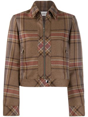 LANVIN fitted tartan jacket - Brown