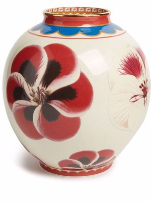 La DoubleJ Bubble pansy-print porcelain vase - Neutrals