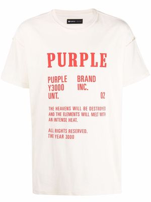 Purple Brand logo-print T-shirt - Neutrals