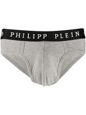 Philipp Plein skull embroidery briefs - Grey