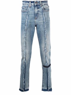 VAL KRISTOPHER eroded frayed slim-fit jeans - Blue