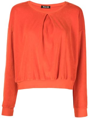 Suzie Kondi crew neck ruched sweatshirt - Orange