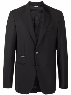 Philipp Plein logo patch tailored blazer - Black