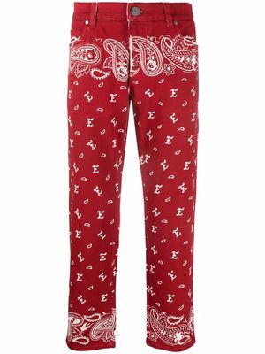 ETRO paisley-print straight-leg jeans - Red