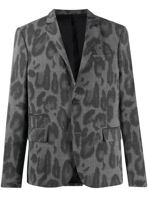 Stella McCartney leopard print poplin blazer - Grey