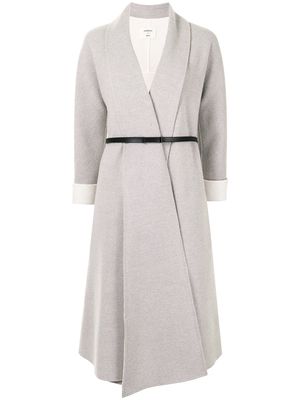 Onefifteen belted wool-blend coat - Grey