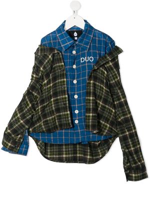 DUOltd asymmetric plaid shirt - Blue