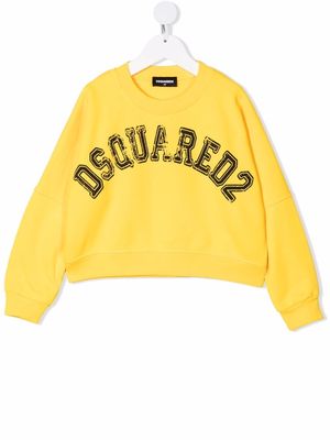 Dsquared2 Kids logo-print cotton sweatshirt - Yellow