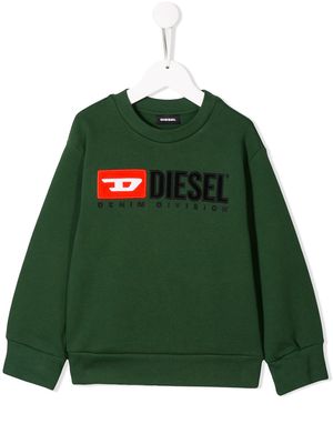 Diesel Kids logo embroidered sweatshirt - Green