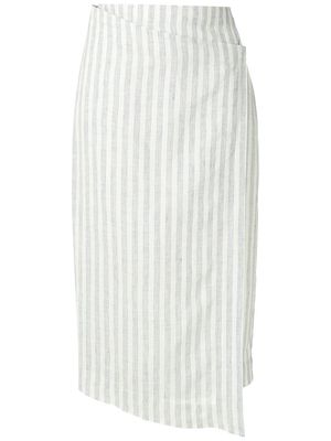 Osklen Baltic stripes linen midi skirt - Neutrals