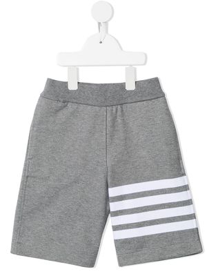 Thom Browne Kids loopback jersey 4-Bar track shorts - Grey
