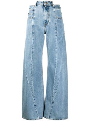 Maison Margiela Décortiqué wide-leg jeans - Blue