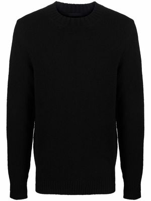 Ten C crew-neck knitted long-sleeve jumper - Black