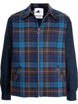 Anglozine Layne tartan-check shirt jacket - Blue