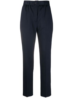 Agnona belted high-rise trousers - Blue