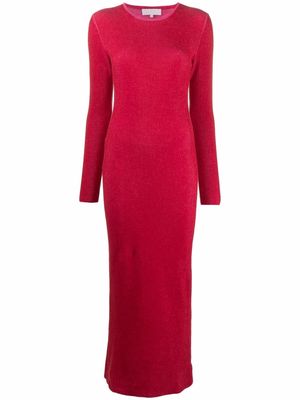 AMI AMALIA ribbed-knit merino dress - Red