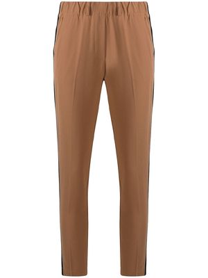 Blanca Vita side-strip slim trousers - Brown