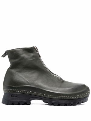 Guidi zipped leather ankle boots - Green