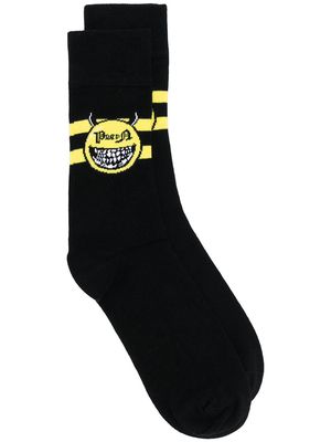 Philipp Plein devil pattern ankle socks - Black