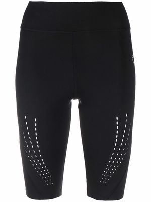 adidas by Stella McCartney cut-out detail cycling shorts - Black