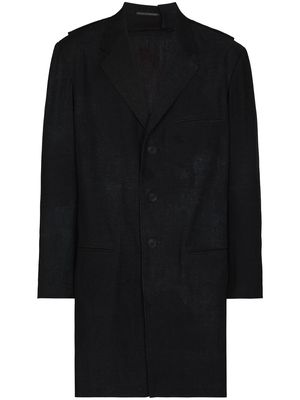 Yohji Yamamoto graphic-print longline shirt jacket - Black