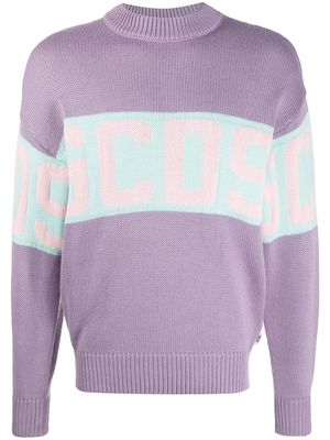 Gcds logo knit high neck jumper - Purple