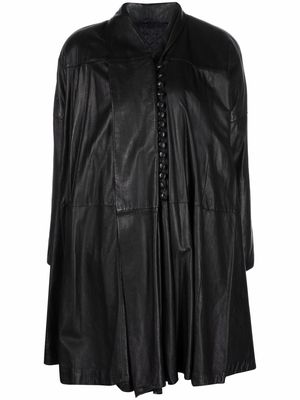 Gianfranco Ferré Pre-Owned 1980s single-breasted leather jacket - Black