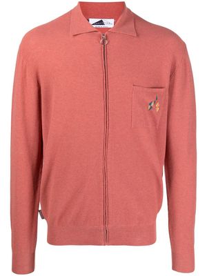 Anglozine zip-up knitted jumper - Red