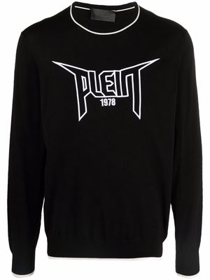 Philipp Plein contrast-trim cotton sweatshirt - Black