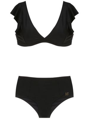 Brigitte ruffled bikini set - Black