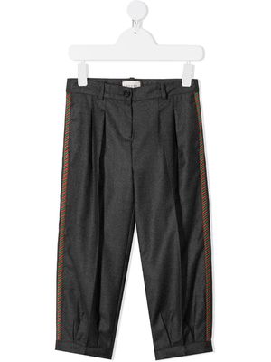 Gucci Kids embroidered side-panel trousers - Grey