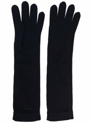 Emporio Armani knitted long gloves - Blue