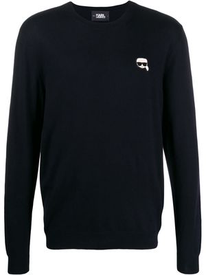 Karl Lagerfeld Karl logo embroidered sweater - Blue