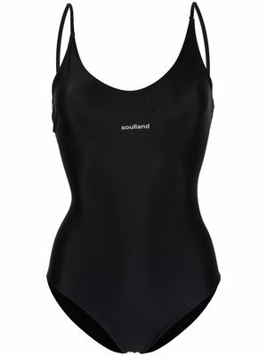 Soulland Adel logo-print swimsuit - Black