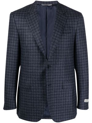 Canali checked wool suit jacket - Blue