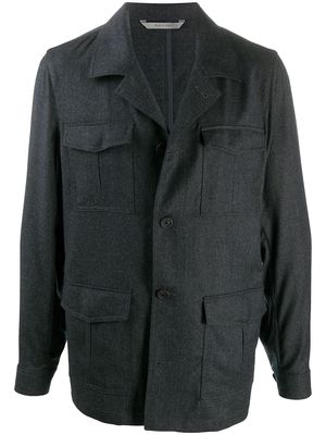 Canali single-breasted military jacket - Grey