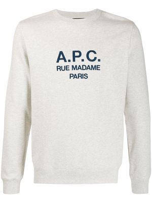 A.P.C. embroidered logo sweatshirt - Neutrals