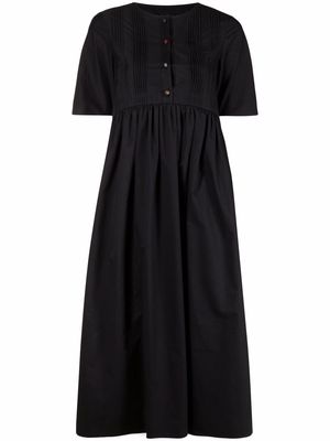 Azi.land pleated cotton shirt dress - Black